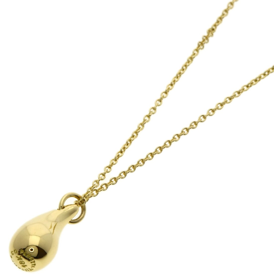 Tiffany & Co. Teardrop Necklace, 18K Yellow Gold, Women's.: --- Catalog ---Category: SizeWidth: 1.2mm / 0.05''Weight: 4.7g / 0.16oz.Pendant Size: 13.2mm x 6mm / 0.51'' x 0.23''Neck Circumference: 41 cm / 16.14''Category: DesignGender: WomenMaterial: Yellow gol