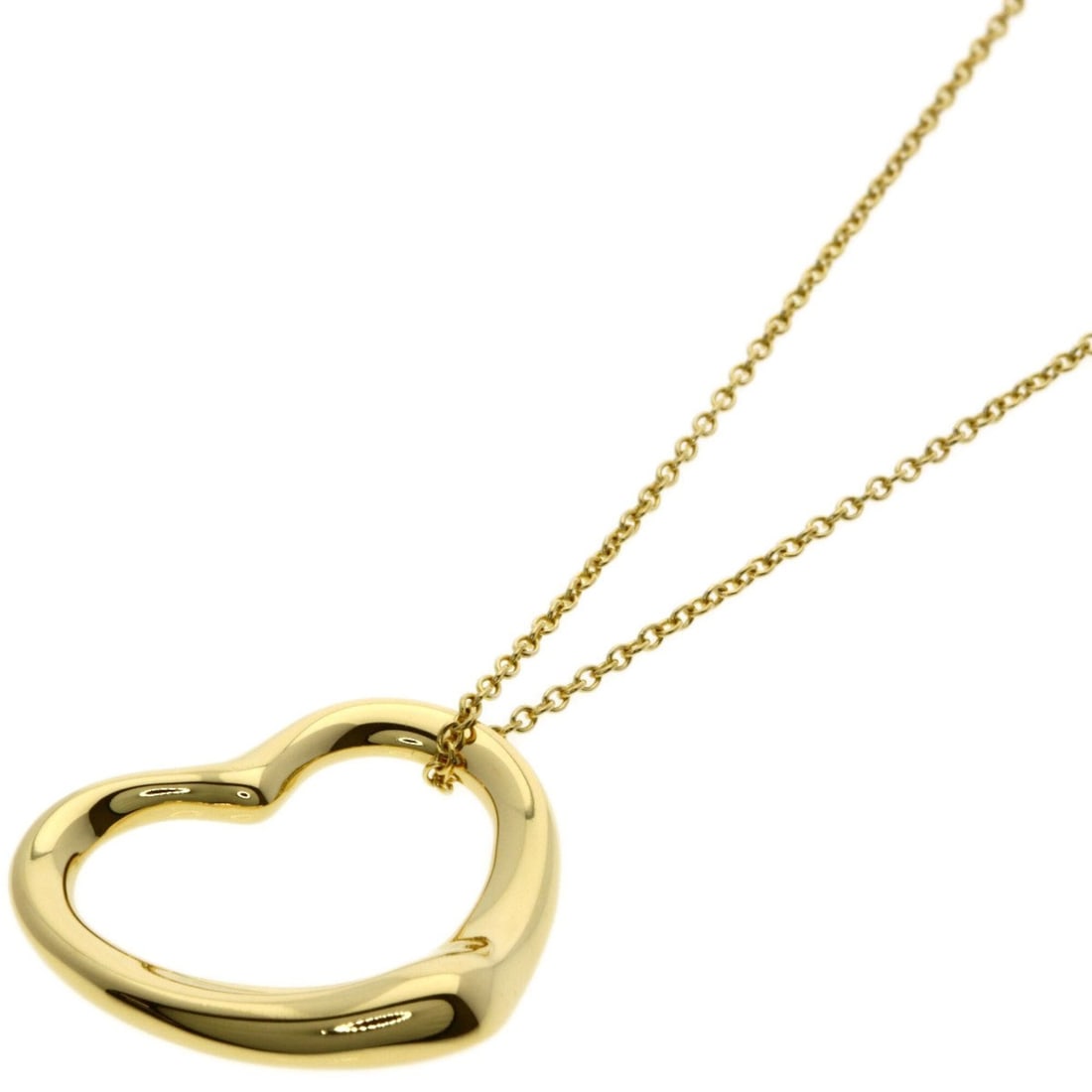 Tiffany & Co. Open Heart Necklace, 18K Yellow Gold, Women's.: --- Catalog ---Category: SizeWidth: 1.2mm / 0.05''Weight: 6.2g / 0.21oz.Pendant Size: 18.5mm x 22.1mm / 0.72'' x 0.87''Neck Circumference: 43 cm / 16.92''Category: DesignGender: WomenMaterial: Yellow 
