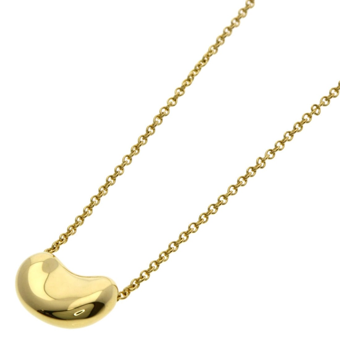Tiffany Bean Necklace, 18K Yellow Gold, Women's, TIFFANY&Co.: --- Catalog ---Category: SizeWidth: 1mm / 0.04''Weight: 3.2g / 0.11oz.Pendant Size: 7.2mm x 10.8mm / 0.28'' x 0.42''Neck Circumference: 40.5 cm / 15.94''Category: DesignGender: WomenMaterial: Yellow g