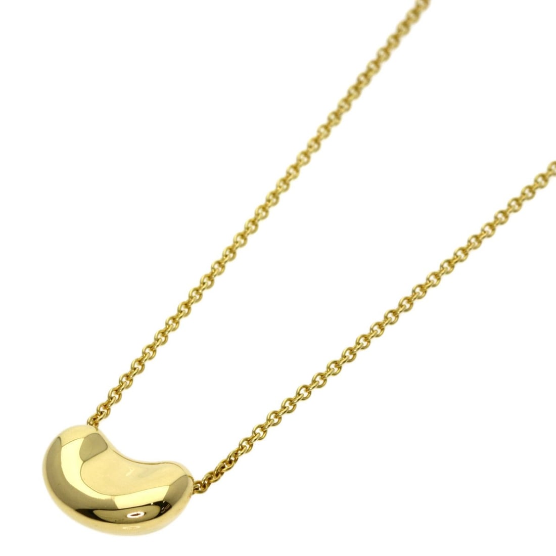 Tiffany Bean Necklace, 18K Yellow Gold, Women's, TIFFANY&Co.: --- Catalog ---Category: SizeWidth: 1mm / 0.04''Weight: 3g / 0.1oz.Pendant Size: 7.8mm x 10.6mm / 0.3'' x 0.41''Neck Circumference: 41 cm / 16.14''Category: DesignGender: WomenMaterial: Yellow gold (1