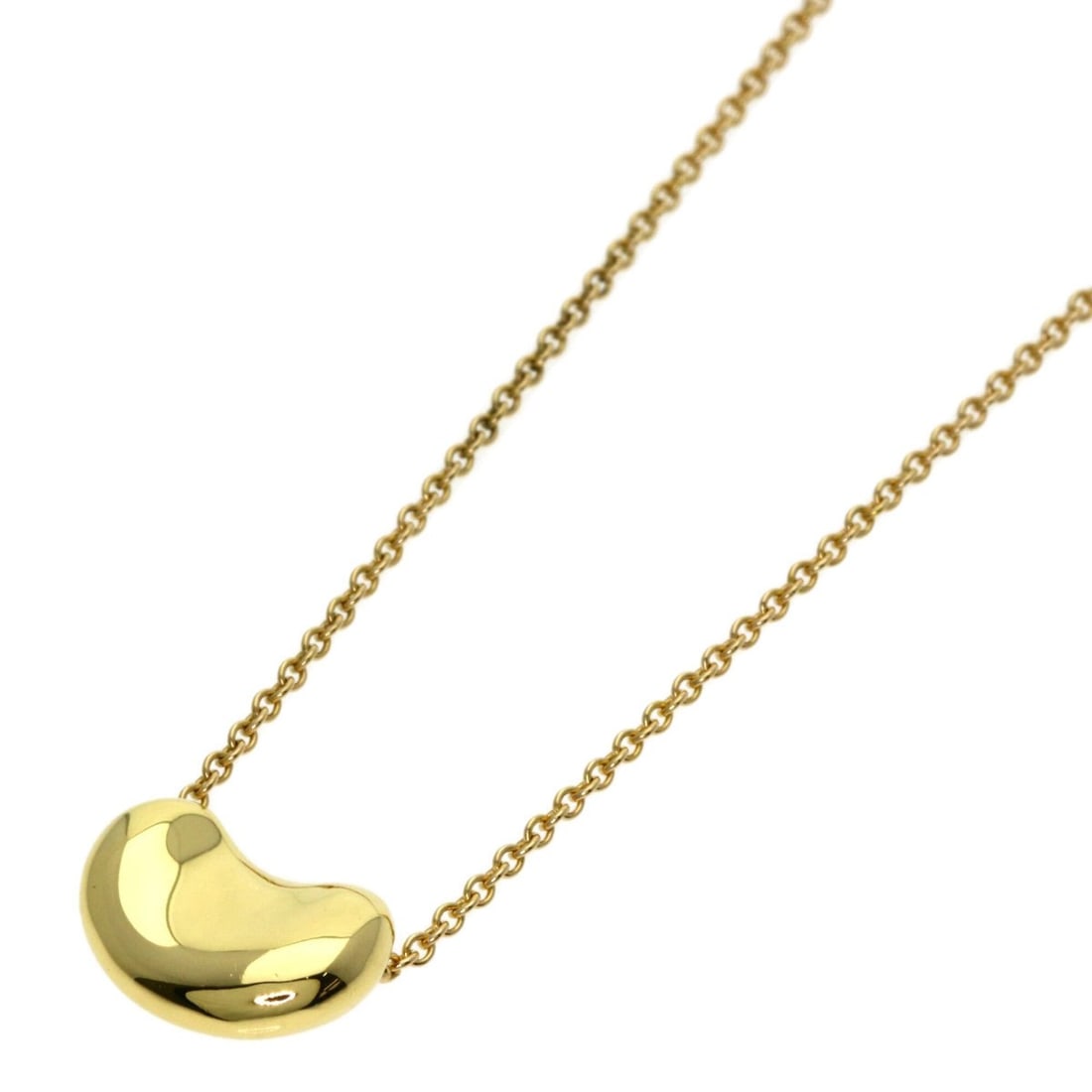 Tiffany Bean Necklace, 18K Yellow Gold, Women's, TIFFANY&Co.: --- Catalog ---Category: SizeWidth: 1mm / 0.04''Weight: 2.8g / 0.09oz.Pendant Size: 7.8mm x 10.8mm / 0.3'' x 0.42''Neck Circumference: 41 cm / 16.14''Category: DesignGender: WomenMaterial: Yellow gold