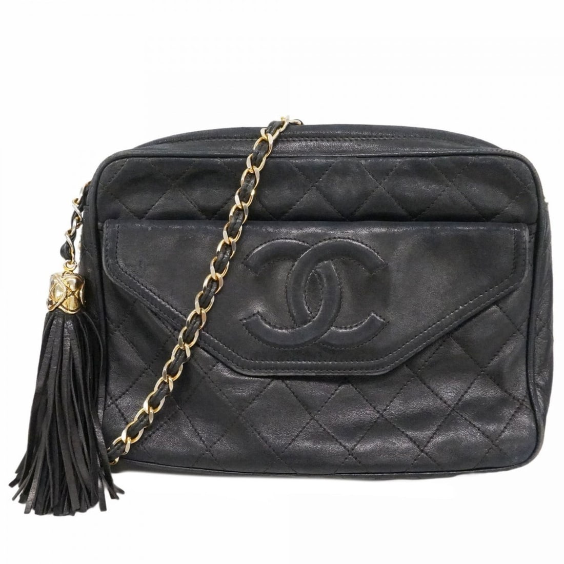 Chanel Matelassé Chain Shoulder Bag, Lambskin, Black, Women's: --- Catalog ---Category: SizeSize (HxWxD): 17cm x 23cm x 6cm / 6.69'' x 9.05'' x 2.36''Category: DesignType: Shoulder bagColor: BlackGender: WomenMaterial: Leather Hardware Color: GoldLeather/Fur Type