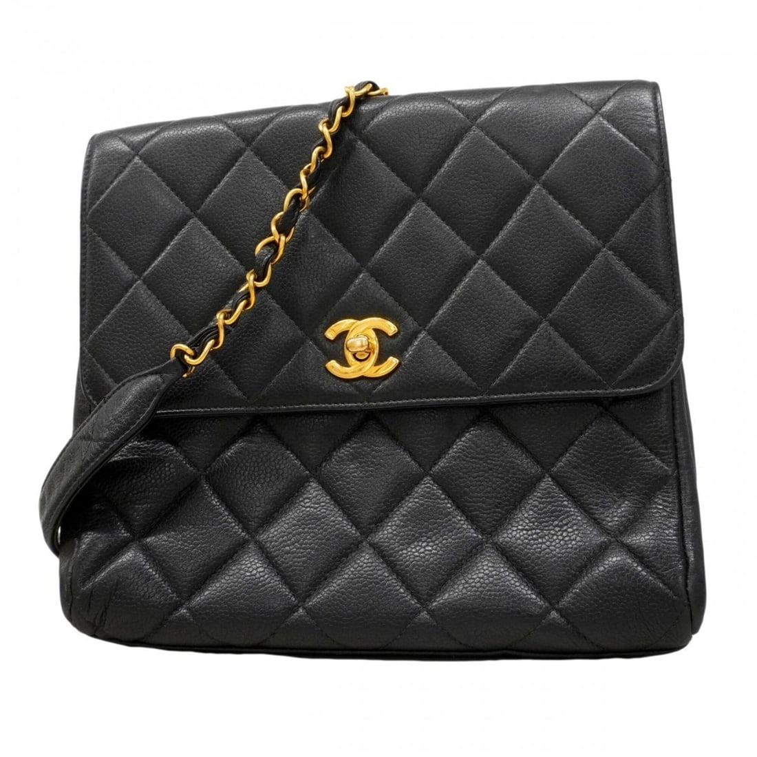Chanel Matelassé Chain Shoulder Bag, Lambskin, Black, Women's: --- Catalog ---Category: SizeSize (HxWxD): 23cm x 24cm x 5cm / 9.05'' x 9.44'' x 1.96''Category: DesignType: Shoulder bagColor: BlackGender: WomenMaterial: Leather Hardware Color: GoldLeather/Fur Type