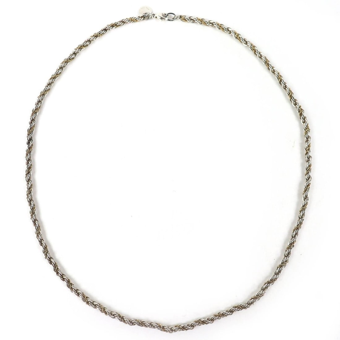 TIFFANY&Co. Tiffany Twist Combination 925 18K Necklace, Silver & Gold, Weight 14.6g, Women's.: --- Catalog ---Category: SizeNeck Circumference: 45 cm / 17.71''Category: DesignColor: Gold, SilverGender: WomenMaterial: Silver 925, Yellow gold (18K)Necklace Type: NecklaceCategory: GeneralBrand: Ti