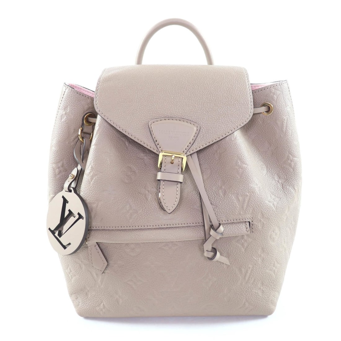 LOUIS VUITTON M45410 Montsouris PM Tourterelle Monogram Empreinte Backpack, Rucksack/Daypack, with: --- Catalog ---Category: SizeSize (HxWxD): 30cm x 30cm x 15cm / 11.81'' x 11.81'' x 5.9''Category: DesignType: BackpackColor: Gray beigeGender: WomenMaterial: Monogram Empreinte Category: GeneralBrand