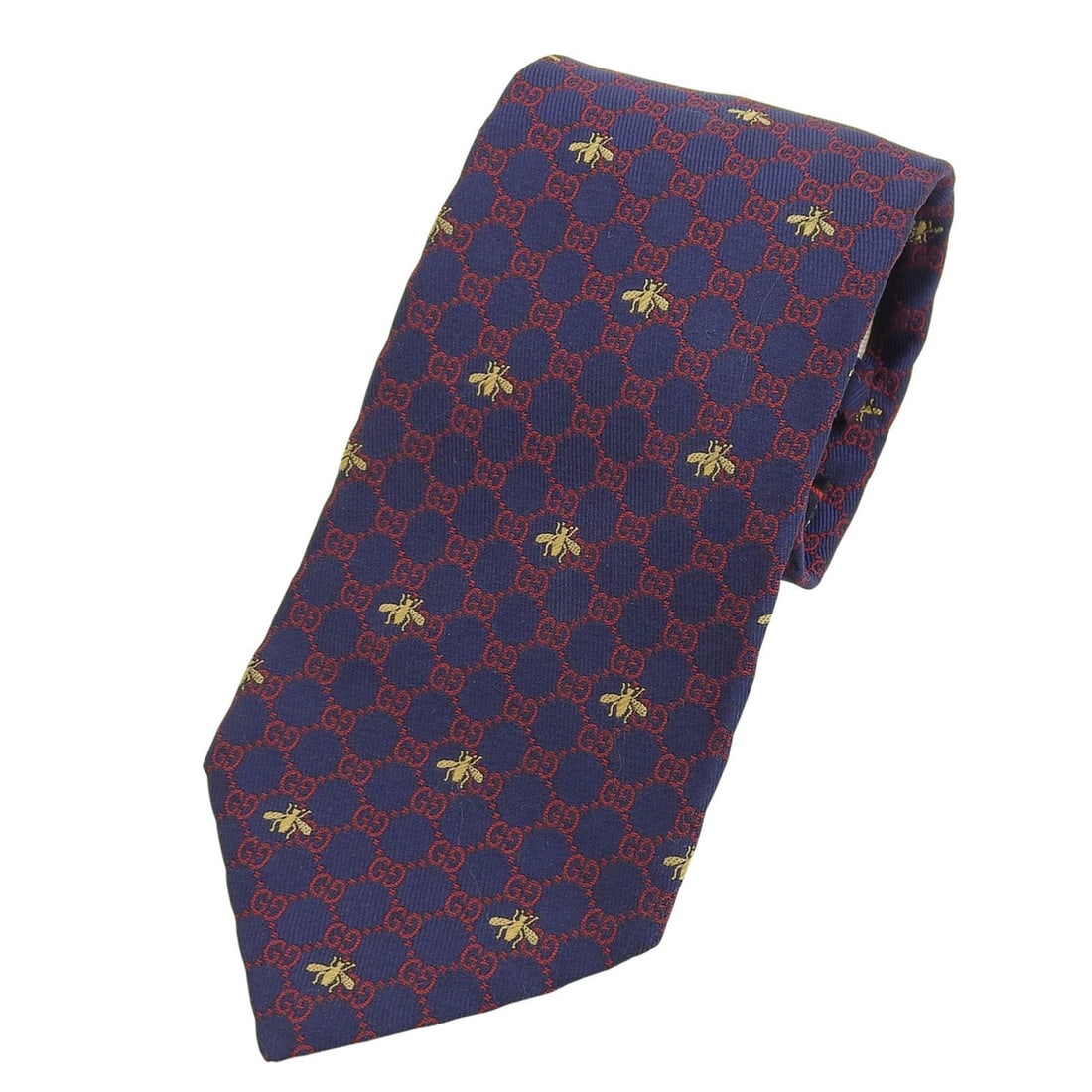 GUCCI 545078 100% Silk GG Logo Pattern Bee Embroidery Tie, Navy Red, 148 x 7cm, Made in Italy,: --- Catalog ---Category: SizeTotal Length: 153cm / 60.23''Category: DesignType: CravatColor: Navy, Red colorGender: MenMaterial: Silk Category: GeneralBrand: GucciCountry of Origin: Italy--- Item List
