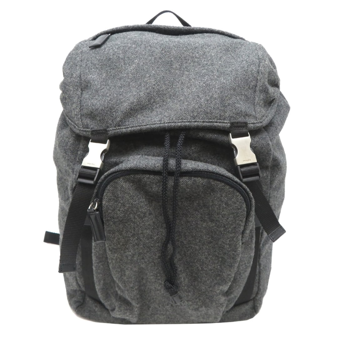 Prada Backpack for Men, Wool, Gray: --- Catalog ---Category: SizeSize (HxWxD): 35cm x 27cm x 14cm / 13.77'' x 10.62'' x 5.51''Category: DesignType: BackpackColor: GrayGender: MenMaterial: Wool Category: GeneralBrand: PradaCountry of Ori