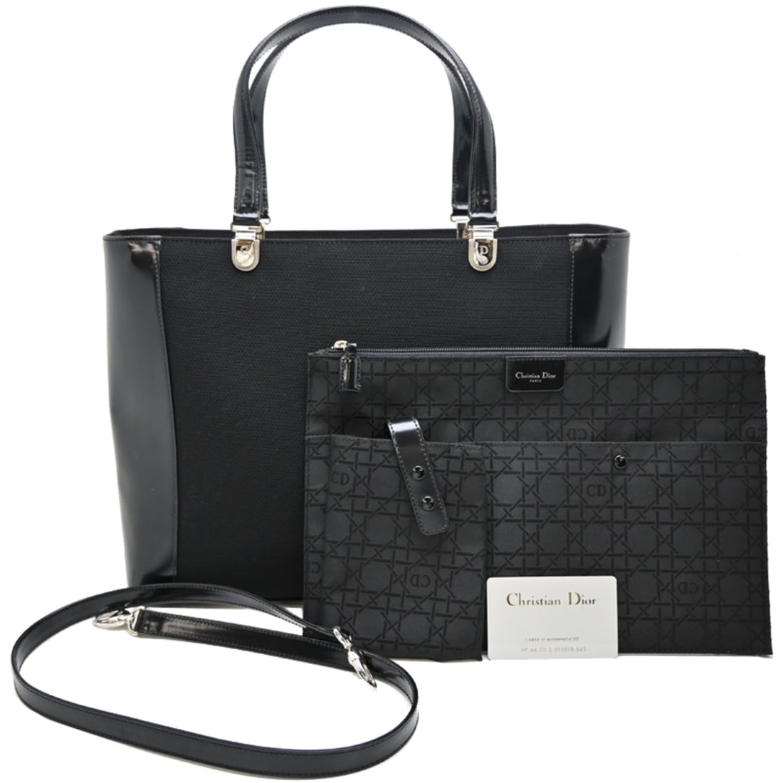 Christian Dior 2-way Women's Tote Bag, Canvas, Black: --- Catalog ---Category: SizeSize (HxWxD): 27cm x 27.5cm x 13cm / 10.62'' x 10.82'' x 5.11''Category: DesignType: Tote bagColor: BlackGender: WomenMaterial: Canvas Category: GeneralBrand: Christian Di