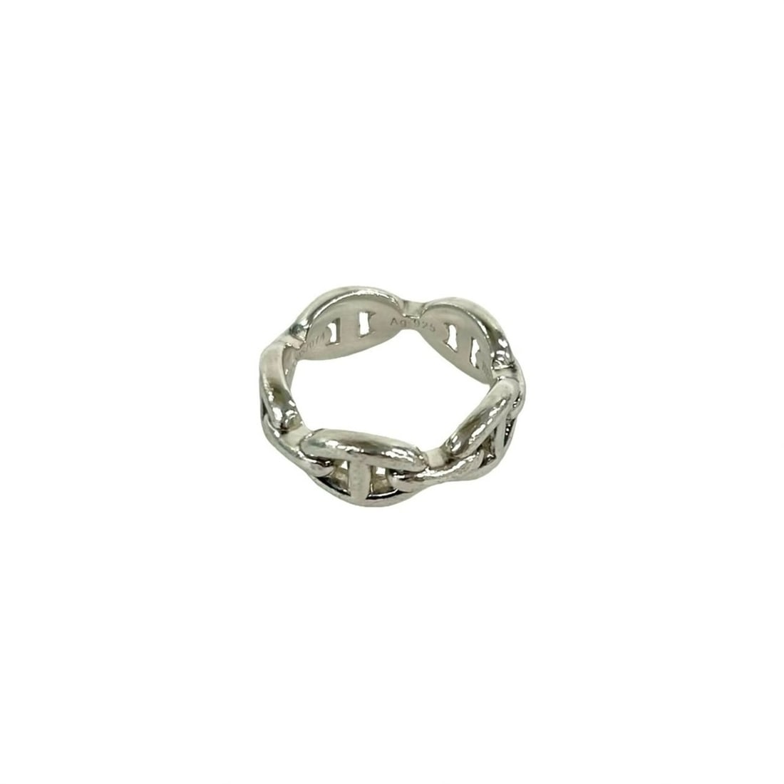 HERMES Hermes Enchainée Sterling Silver 925 Ring Finger Accessory 16459: --- Catalog ---Category: SizeJP Size: 8US Size: 4.5Category: DesignType: Band ringColor: SilverGender: WomenMaterial: Silver 925Category: GeneralBrand: Hermes--- Item List ---Section: ConditionRanking