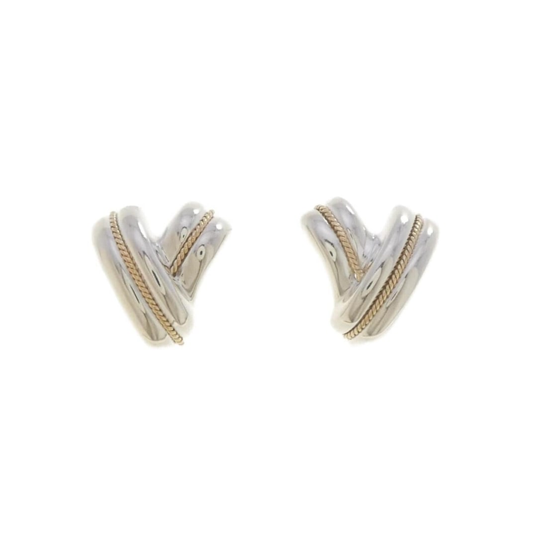 Tiffany & Co. 925 585YG Earrings: --- Catalog ---Category: SizeSize (HxWxD): 16.10mm x 14.70mm / 0.63'' x 0.58''Category: DesignType: Stud earringsGender: WomenMaterial: Silver 925, Yellow goldCategory: GeneralBrand: Tiffany--- Item L