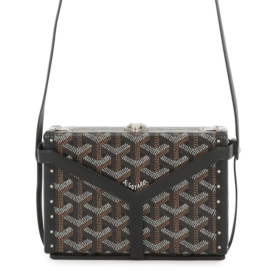 Goyard Minaudière Leather Shoulder Bag, Black; Handbag, Black: --- Catalog ---Category: SizeSize (HxWxD): 11cm x 16.5cm x 5cm / 4.33'' x 6.49'' x 1.96''Category: DesignType: Handbag, Shoulder bagColor: BlackGender: WomenMaterial: Leather , PVC Category: GeneralMP