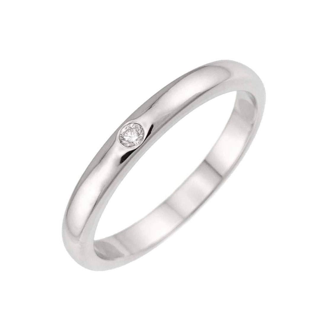 Tiffany & Co. Stacking Band Ring, 1 Diamond, Platinum.: --- Catalog ---Category: SizeJP Size: 12US Size: 6.5Category: DesignType: Band ringColor: SilverGender: WomenMaterial: Platinum 950Category: GeneralBrand: Tiffany--- Item List ---Section: ConditionRan