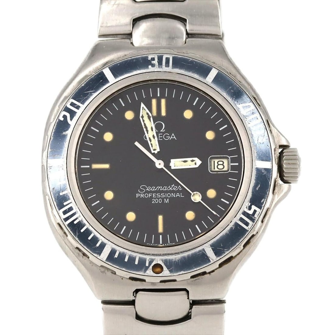 Omega Seamaster 200 SS Quartz Watch: --- Catalog ---Category: SizeWrist Size: 19.5cm / 7.67''Case Diameter: 37mm / 1.46''Category: DesignType: WristwatchGender: MenColor (Dial): BlackMaterial (Band): Stainless steelMaterial (Case): Stain