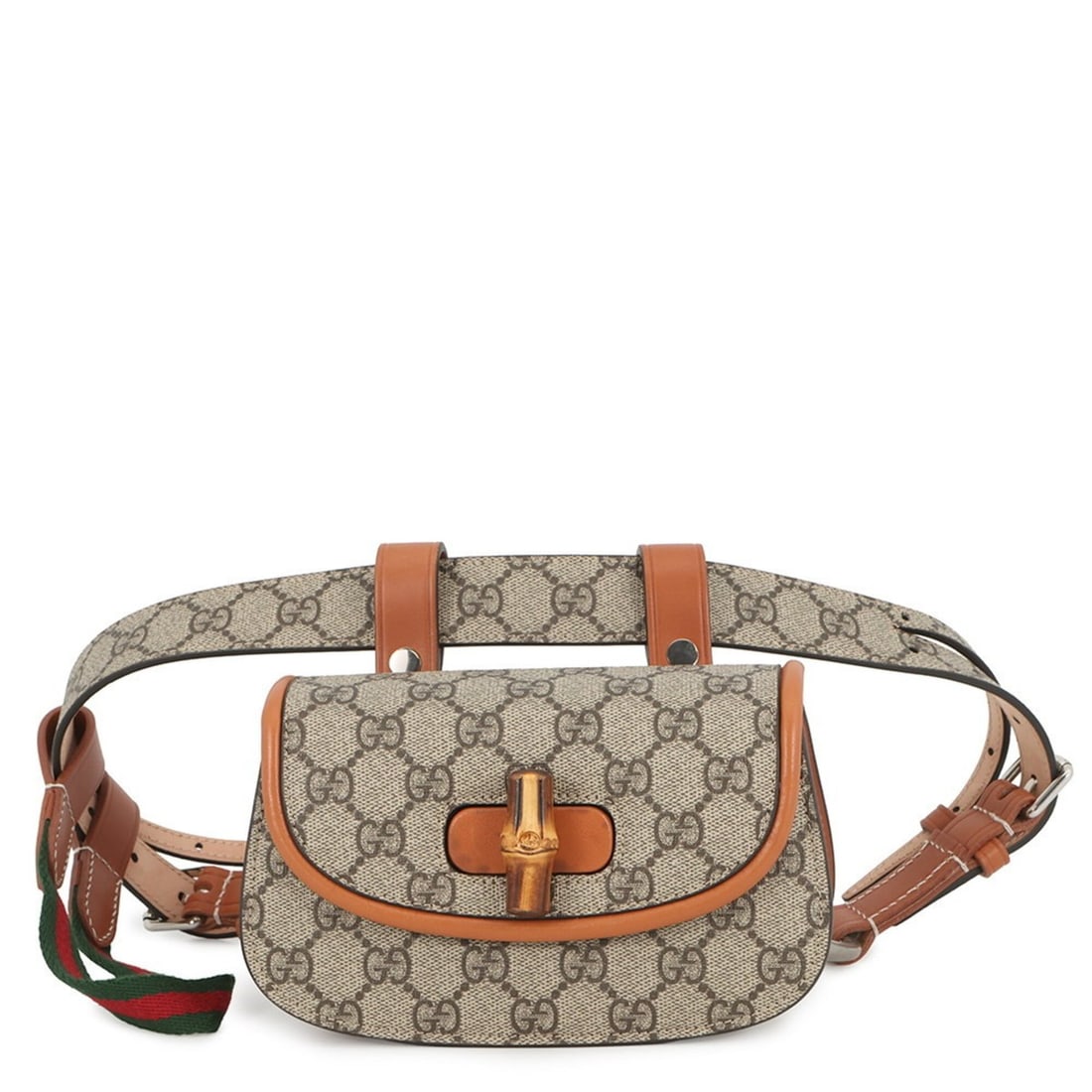 Gucci GG Supreme Bamboo 1947 Mini Waist Bag 681137 GUCCI Handbag: --- Catalog ---Category: SizeSize (HxWxD): 10.5cm x 17.5cm x 6cm / 4.13'' x 6.88'' x 2.36''Category: DesignType: Fanny pack, HandbagColor: Beige brownGender: MenMaterial: GG Supreme , Leather Category