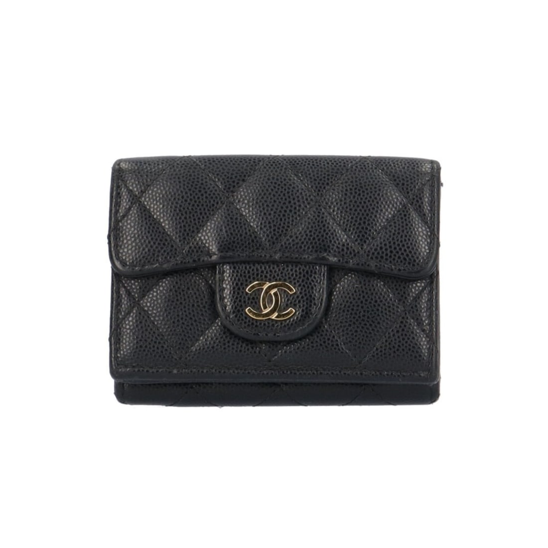 Chanel Classic Small Flap Wallet Matelassé Tri-fold Caviar Skin AP0230 Women's CHANEL (1 of 10)