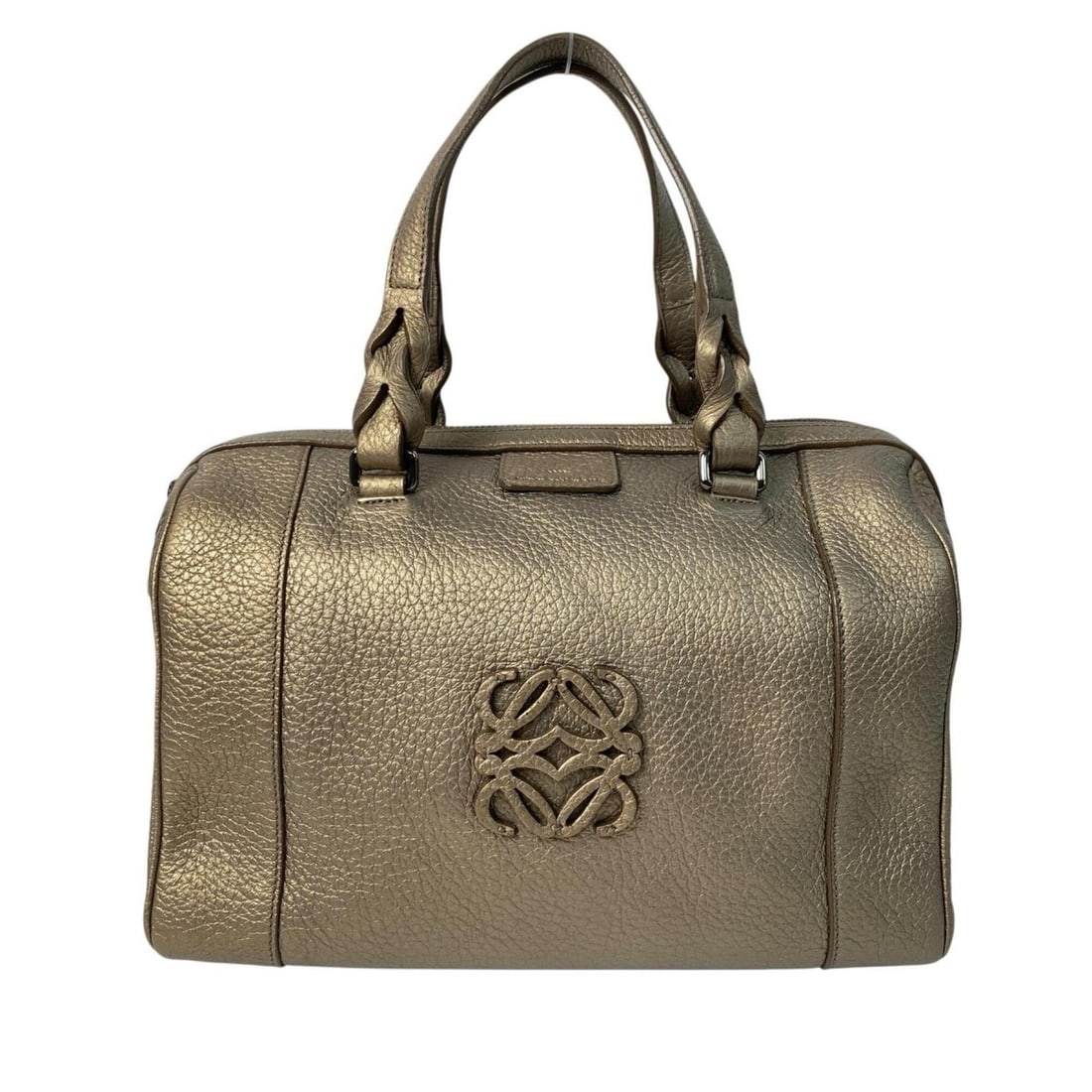 Loewe Fusta Handbag Boston Bag Anagram Gold Women's: --- Catalog ---Category: SizeSize (HxWxD): 20cm x 25cm x 12cm / 7.87'' x 9.84'' x 4.72''Category: DesignType: Boston bag, HandbagColor: GoldGender: WomenMaterial: Leather Category: GeneralBrand: Loewe