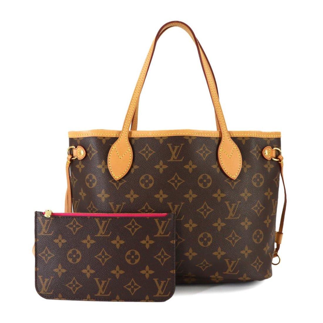 Louis Vuitton Monogram Neverfull PM Tote Handbag, Brown Fuchsia, M41001: --- Catalog ---Category: SizeSize (HxWxD): 21.5cm x 36.5cm x 13cm / 8.46'' x 14.37'' x 5.11''Category: DesignType: Handbag, Tote bagColor: Brown, Fuchsia, MonogramGender: WomenMaterial: Monogram Categ