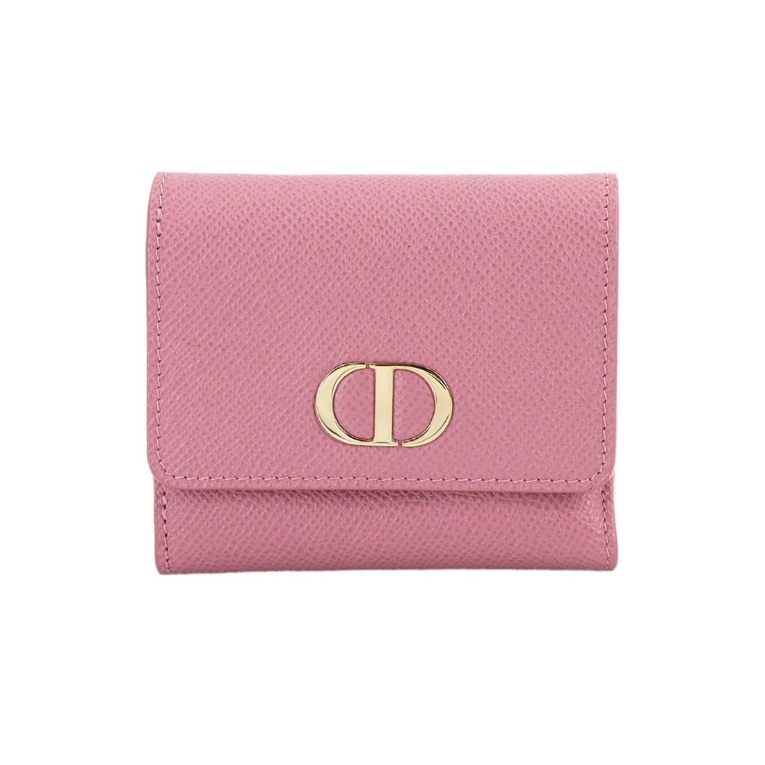 Christian Dior 30 Montaigne Compact Wallet, Tri-fold Leather, Pink, Gold Hardware: --- Catalog ---Category: SizeSize (HxWxD): 9cm x 10cm x 2cm / 3.54'' x 3.93'' x 0.78''Category: DesignType: Wallet (tri-fold)Color: PinkGender: WomenMaterial: Leather Category: GeneralMPN: S2057OBAEBr