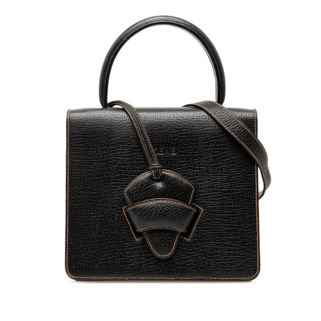 Loewe Barcelona Handbag Shoulder Bag 2-Way Black Leather Women's LOEWE: --- Catalog ---Category: SizeStrap Drop: 47cm / 18.5''Handle Drop: 9.50cm / 3.74''Size (HxWxD): 9.5cm x 22cm x 6cm / 3.74'' x 8.66'' x 2.36''Category: DesignType: Handbag, Shoulder bagColor: BlackGend