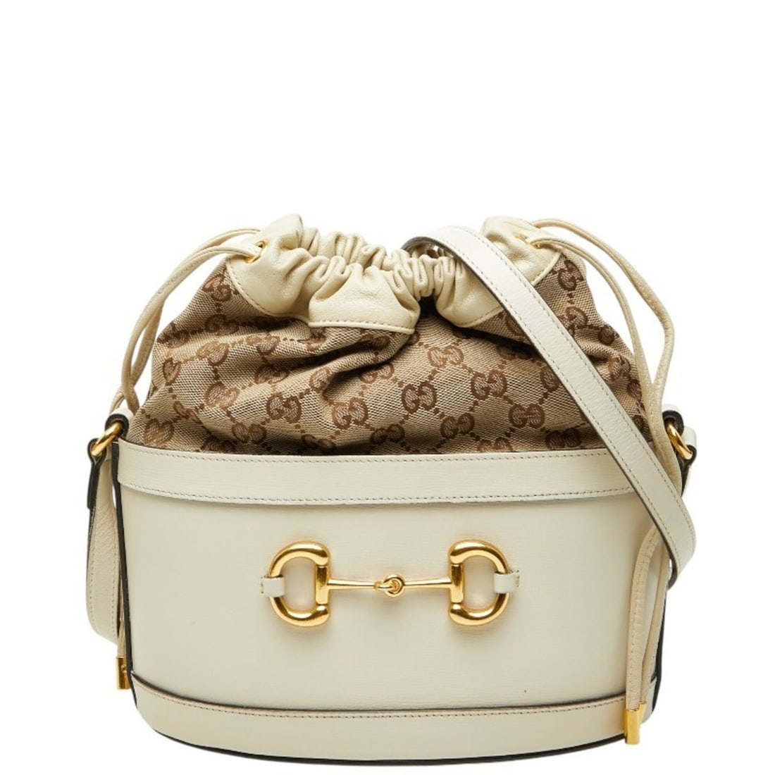 Gucci GG Canvas Horsebit 1955 Bucket Bag Shoulder 602118 Beige Leather Women's GUCCI: --- Catalog ---Category: SizeSize (HxWxD): 13cm x 22cm x 12cm / 5.11'' x 8.66'' x 4.72''Category: DesignType: Shoulder bagColor: BeigeGender: WomenMaterial: Leather , Canvas Category: GeneralBrand: Gu