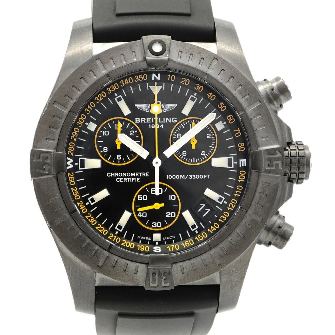 Breitling Avenger Seawolf Chrono M73390 Black Dial Men's Watch: --- Catalog ---Category: SizeWrist Size: 17cm / 6.69''Case Diameter: 45mm / 1.77''Category: DesignType: WristwatchGender: MenColor (Dial): BlackMaterial (Band): RubberCategory: GeneralMPN: M73390Brand