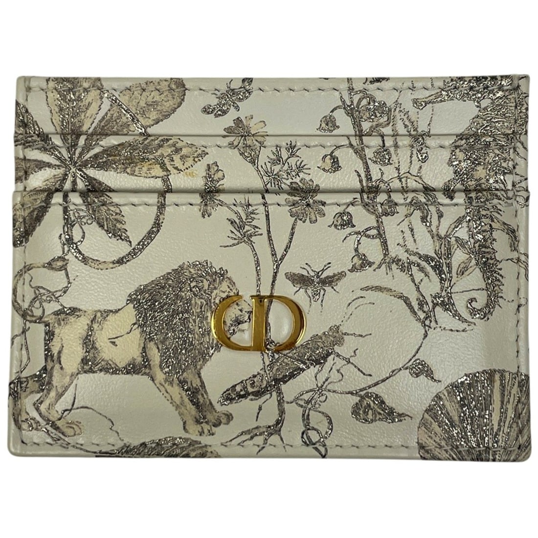 Christian Dior logo business card holder/card case, leather, white, women's.: --- Catalog ---Category: DesignType: Business card caseColor: WhiteGender: WomenMaterial: Leather Category: GeneralBrand: Christian DiorCategory: Physical PropertiesSize (HxWxD): 7.5cm x 10.5cm x 5mm 