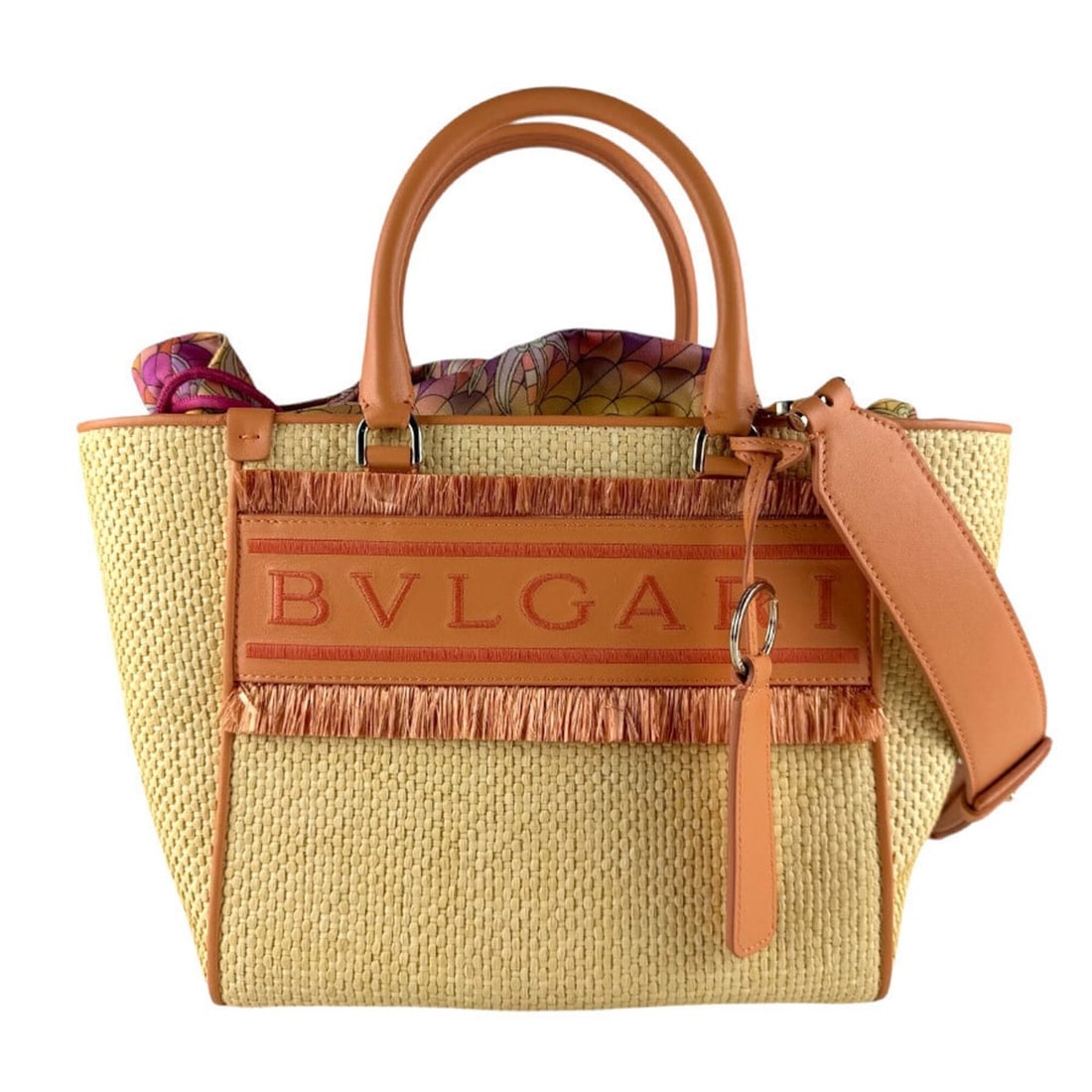 BVLGARI RESORT Handbag Shoulder Bag, Raffia, Beige, Orange, Gold, Women's, z9375: --- Catalog ---Category: SizeSize (HxWxD): 22cm x 24cm x 10cm / 8.66'' x 9.44'' x 3.93''Category: DesignType: Handbag, Shoulder bagColor: Beige, OrangeGender: WomenMaterial: Raffia Category: GeneralBr