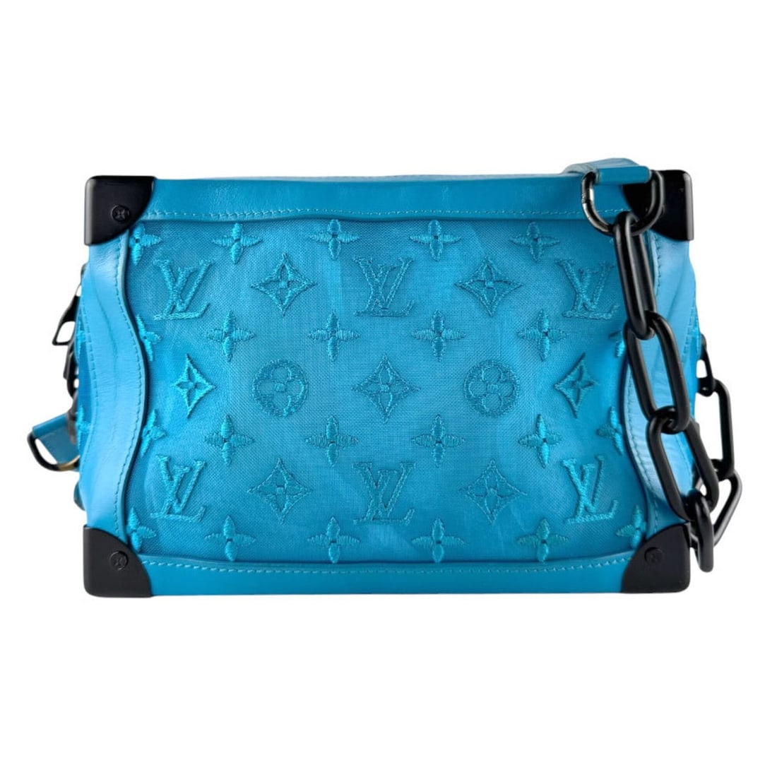 Louis Vuitton Soft Trunk Leather Mesh Shoulder Bag, Turquoise, Men's, M45074 z9365: --- Catalog ---Category: SizeSize (HxWxD): 17cm x 24cm x 10cm / 6.69'' x 9.44'' x 3.93''Category: DesignType: Shoulder bagColor: TurquoiseGender: MenMaterial: Leather , Mesh Category: GeneralMPN: M450