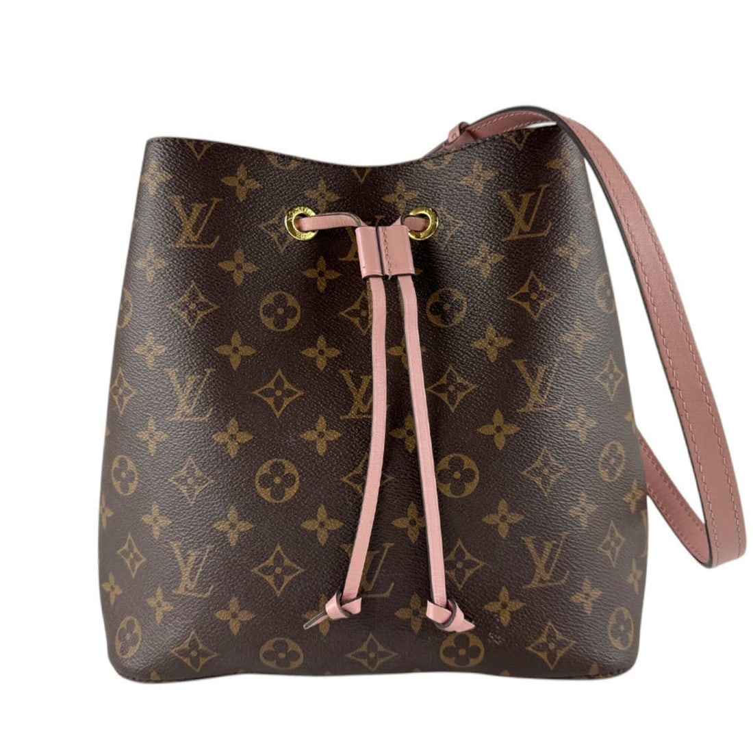 Louis Vuitton LOUIS VUITTON Shoulder Bag Monogram NeoNoe MM Canvas Brown Pink Gold Women's M44022: --- Catalog ---Category: SizeSize (HxWxD): 25cm x 26cm x 17cm / 9.84'' x 10.23'' x 6.69''Category: DesignType: Shoulder bagColor: Brown, Monogram, PinkGender: WomenMaterial: Monogram Category: General