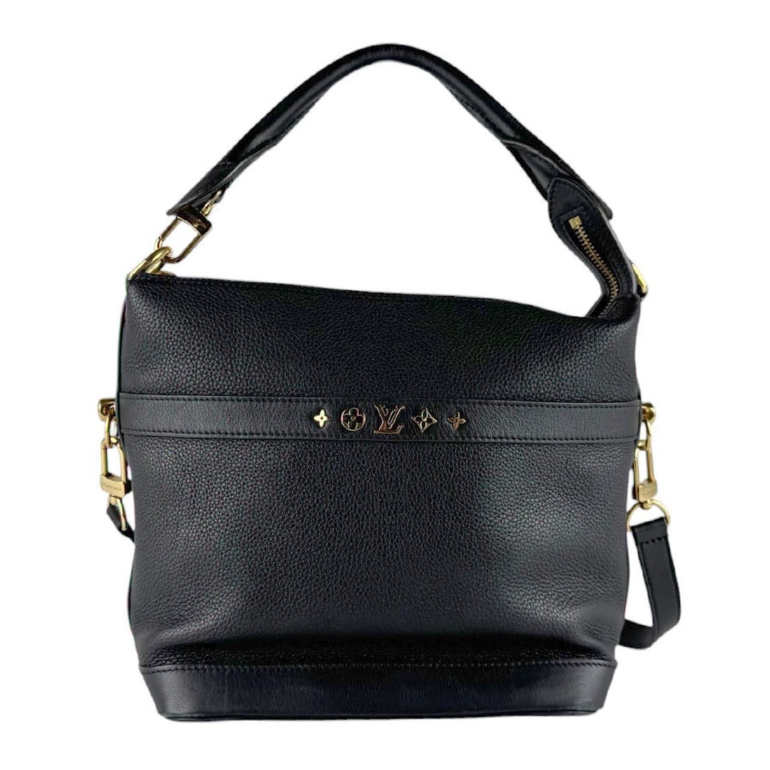 Louis Vuitton LOUIS VUITTON Handbag Shoulder Bag Cruiser PM Leather Black Gold Women's M57934 z9334: --- Catalog ---Category: SizeSize (HxWxD): 22cm x 21cm x 12cm / 8.66'' x 8.26'' x 4.72''Category: DesignType: Handbag, Shoulder bagColor: BlackGender: WomenMaterial: Leather Category: GeneralMPN: M579