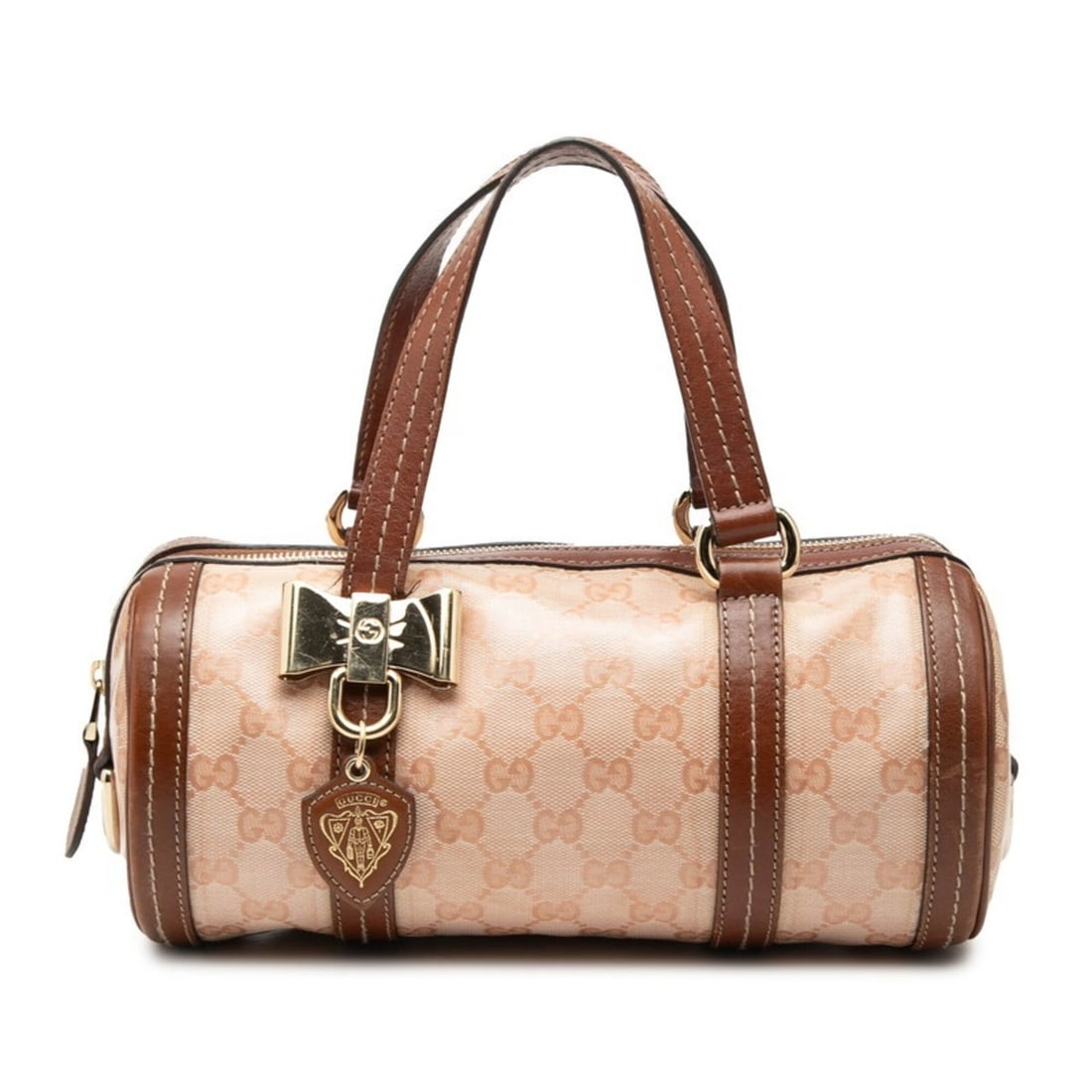 Gucci GG Crystal Duchess Ribbon Handbag 181485 Brown Leather Women's GUCCI: --- Catalog ---Category: SizeSize (HxWxD): 13cm x 29cm x 13cm / 5.11'' x 11.41'' x 5.11''Category: DesignType: HandbagColor: BrownGender: WomenMaterial: PVC , Leather Category: GeneralLine: GG Crystal