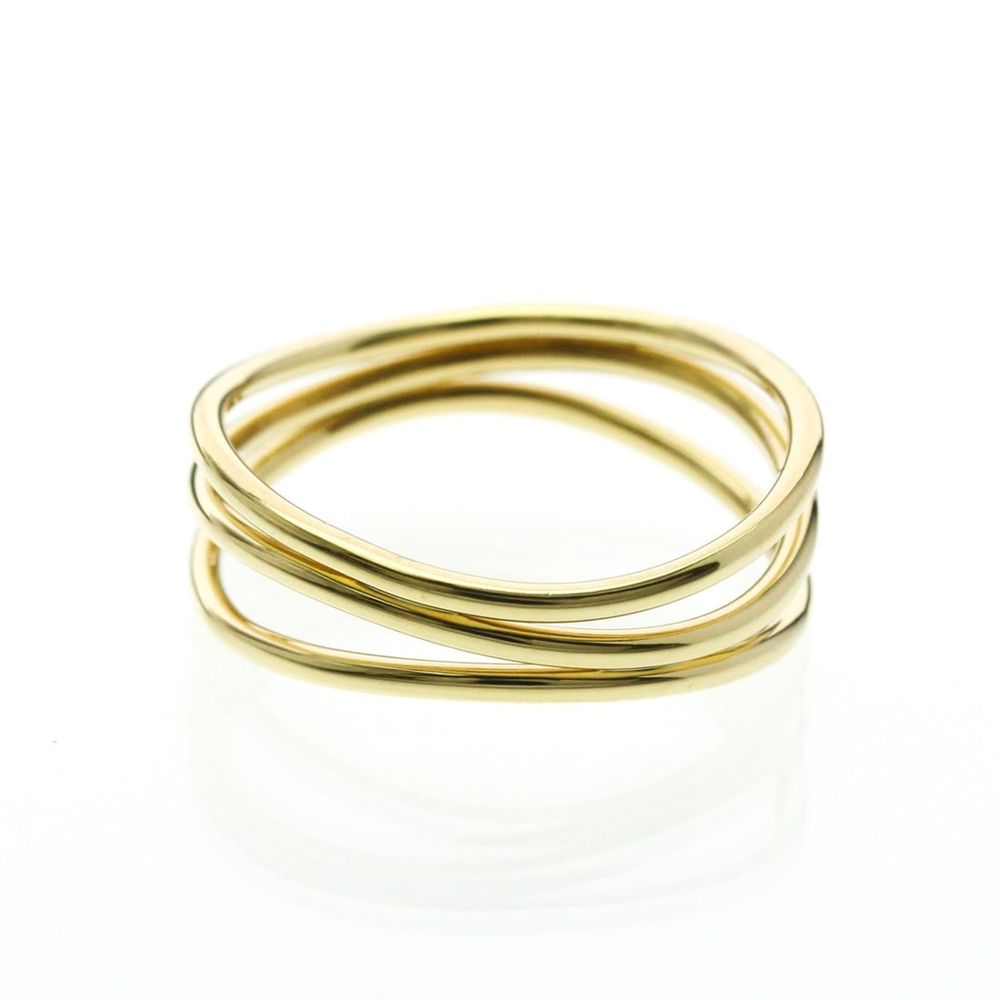 Tiffany Wave 3-Row Ring Yellow Gold (18K) Fashion No Stone Band Ring Gold: --- Catalog ---Category: SizeWidth: 6.7mm / 0.26''Weight: 3.1g / 0.1oz.JP Size: 11US Size: 6Category: DesignType: Band ringColor: GoldMetal: GoldStone: No StoneStyle: FashionGender: Men,WomenMaterial: