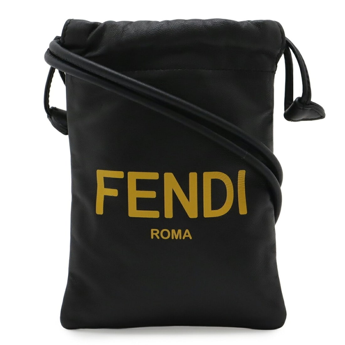 FENDI Print Phone Pouch/Phone Holder/Smartphone Pouch, Leather, Black/Yellow, 7AR898: --- Catalog ---Category: SizeSize (HxWxD): 18cm x 13cm / 7.08'' x 5.11''Category: DesignType: PouchColor: Black, YellowGender: Men,WomenMaterial: Leather Category: GeneralBrand: FendiCountry of Origin