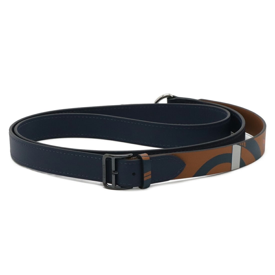 HERMES choker neck strap holder, Veau Swift leather, navy brown multicolor, W stamp.: --- Catalog ---Category: DesignType: StrapColor: Brown, Multi-color, NavyGender: Women,MenMaterial: LeatherCategory: GeneralBrand: HermesCountry of Origin: France--- Item List ---Section: ConditionRan