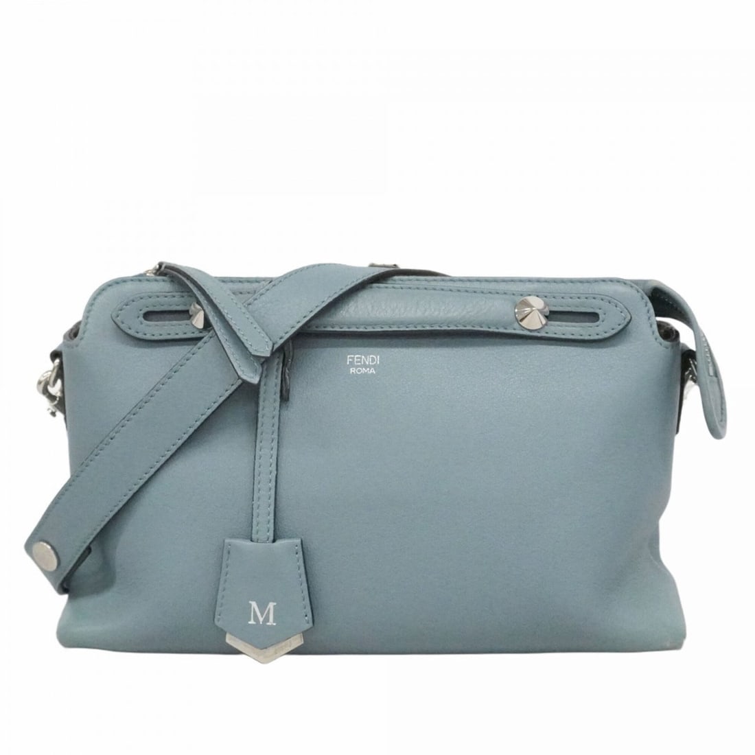 Fendi By The Way Leather Handbag, Blue, 2-way bag for women: --- Catalog ---Category: SizeSize (HxWxD): 18cm x 28cm x 12.5cm / 7.08'' x 11.02'' x 4.92''Category: DesignType: HandbagColor: BlueGender: WomenMaterial: Leather Hardware Color: SilverCategory: Genera