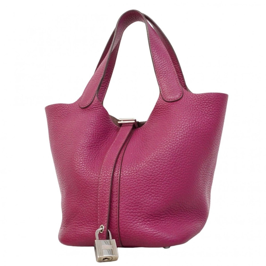 Hermes Picotin Lock PM handbag, Taurillon Clemence leather, Tosca finish, ?P stamp, ladies',: --- Catalog ---Category: SizeSize (HxWxD): 18cm x 14cm x 19cm / 7.08'' x 5.51'' x 7.48''Category: DesignType: HandbagColor: ToscaGender: WomenMaterial: Taurillon clemence leather Hardware Color: Silve