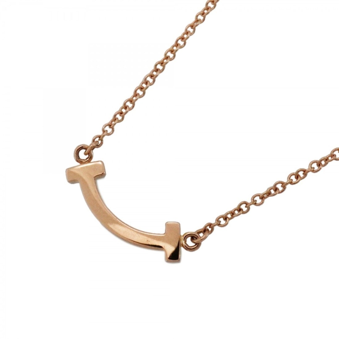 Tiffany & Co. T Smile Mini Necklace, 18K Pink Gold, Women's: --- Catalog ---Category: SizePendant Size: 4.8mm x 14.5mm / 0.18'' x 0.57''Neck Circumference: 40.5 cm - 45.5 cm / 15.94'' - 17.91''Category: DesignGender: WomenMaterial: Pink gold (18K)Necklace Type: