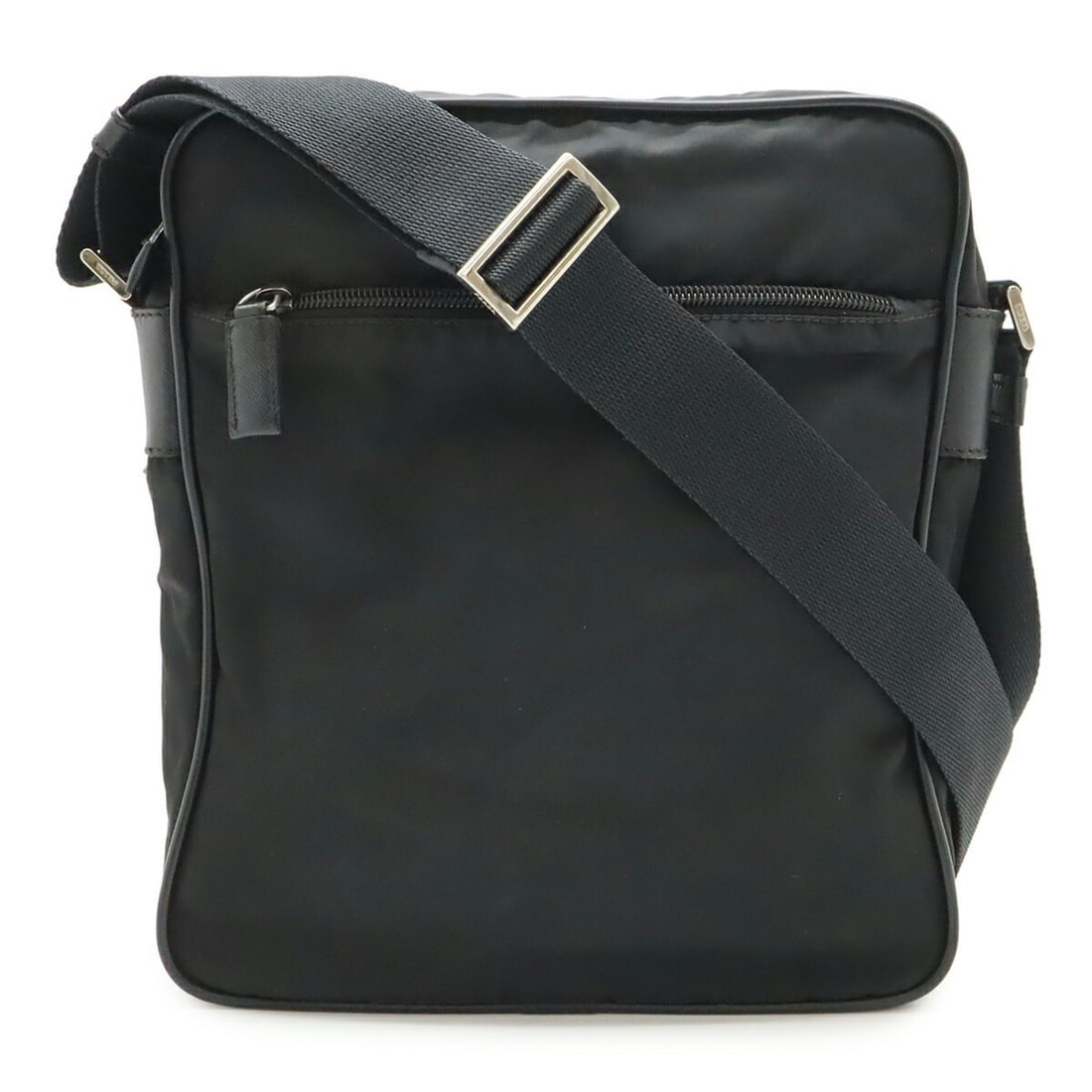 PRADA Prada Shoulder Bag Handbag Nylon Leather NERO Black V160: --- Catalog ---Category: SizeSize (HxWxD): 28cm x 24cm x 8.5cm / 11.02'' x 9.44'' x 3.34''Category: DesignType: Messenger bag, Shoulder bagColor: Black, NeroGender: Men,WomenMaterial: Nylon , Leather 