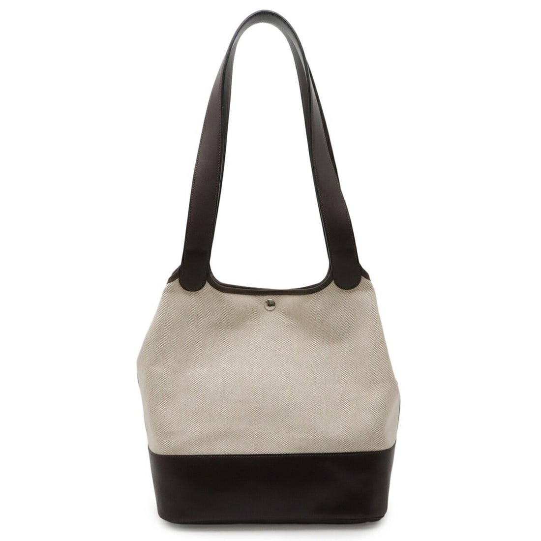 HERMES Picotin GM Long Shoulder Tote Bag Canvas Leather Natural Dark Brown ?G Stamp: --- Catalog ---Category: SizeSize (HxWxD): 30cm x 27cm x 18cm / 11.81'' x 10.62'' x 7.08''Category: DesignType: Shoulder bag, Tote bagColor: Dark brown, NaturalGender: Women,MenMaterial: Canvas , Leat