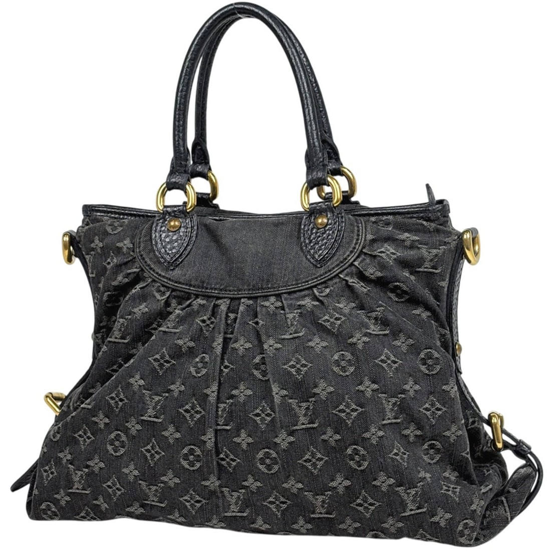 Louis Vuitton Neo Cavie GM Handbag, Monogram Denim, Noir (Black), M95352, Women's: --- Catalog ---Category: SizeSize (HxWxD): 30cm x 38cm x 12cm / 11.81'' x 14.96'' x 4.72''Category: DesignType: HandbagColor: Black, Monogram, NoirGender: WomenClosure: ZipperMaterial: Monogram Denim 