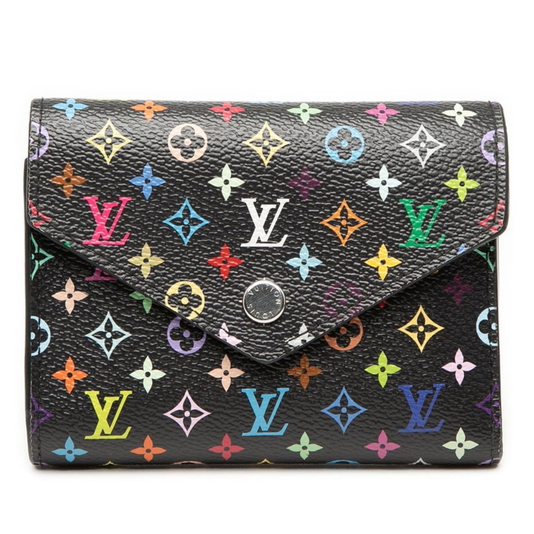 Louis Vuitton x Takashi Murakami Portefeuille Victorine Tri-fold Wallet M14163 Black Women's LOUIS: --- Catalog ---Category: SizeSize (HxWxD): 12cm x 9cm x 2cm / 4.72'' x 3.54'' x 0.78''Category: DesignType: Wallet (tri-fold)Color: BlackGender: WomenMaterial: PVC Category: GeneralBrand: Louis Vuitto