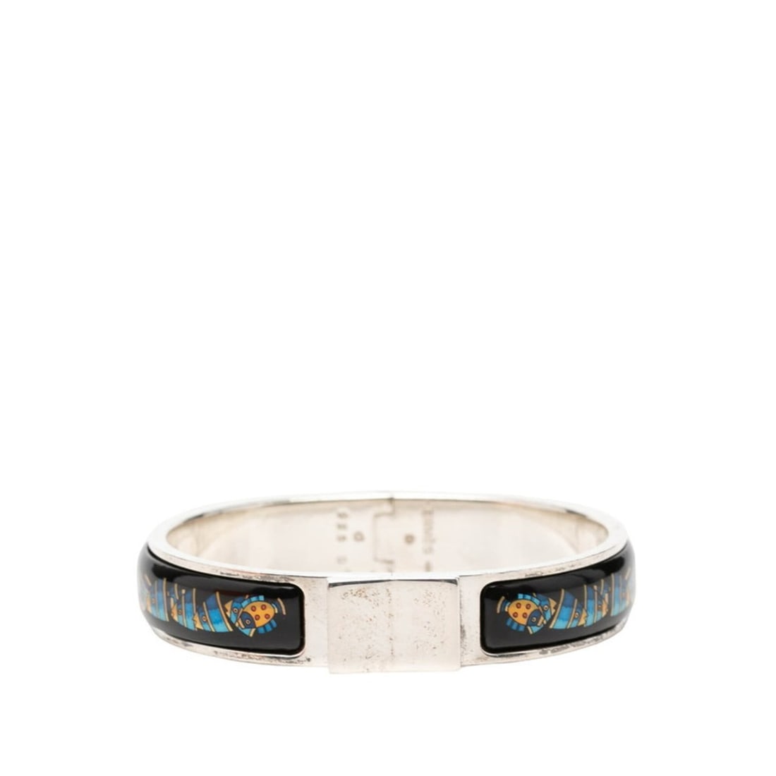 Hermes Email PM Loquet Cloisonné Bangle Silver Black Blue SV925 Women's HERMES: --- Catalog ---Category: SizeWidth: 1.1cm / 0.43''Length: 15.5cm / 6.1''Weight: 38.8g / 1.36oz.Total Length: 18cm / 7.08''Category: DesignType: BangleColor: Black, Blue, SilverGender: WomenMaterial: S
