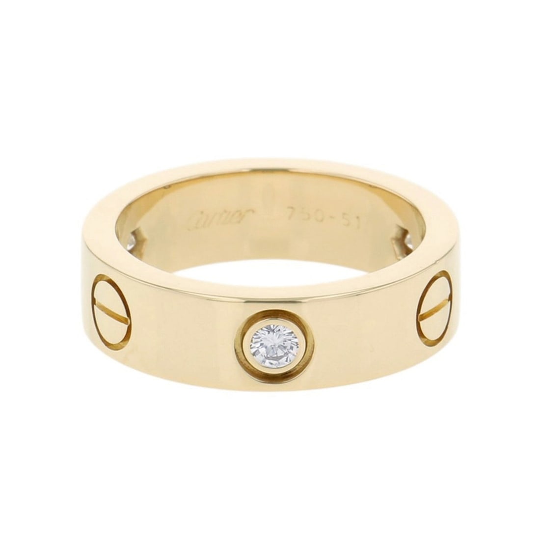 Cartier Love Ring Classic Model with 3 Diamonds (0.23ct total) in 18K Yellow Gold, Size 51: --- Catalog ---Category: SizeUS Size: 6Brand Size: 51Category: DesignType: Band ringGender: WomenMaterial: Yellow gold (18K)Category: GeneralMPN: B4032400Brand: Cartier--- Item List ---Section: Condit