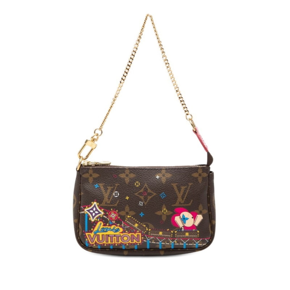 Louis Vuitton Monogram Mini Pochette Accessoires Vivienne Chain Bag Handbag Pouch Holiday M69752: --- Catalog ---Category: SizeSize (HxWxD): 9cm x 15cm x 3cm / 3.54'' x 5.9'' x 1.18''Category: DesignType: Handbag, Pochette, PouchColor: Brown, MonogramGender: WomenMaterial: PVC , Leather Category: 