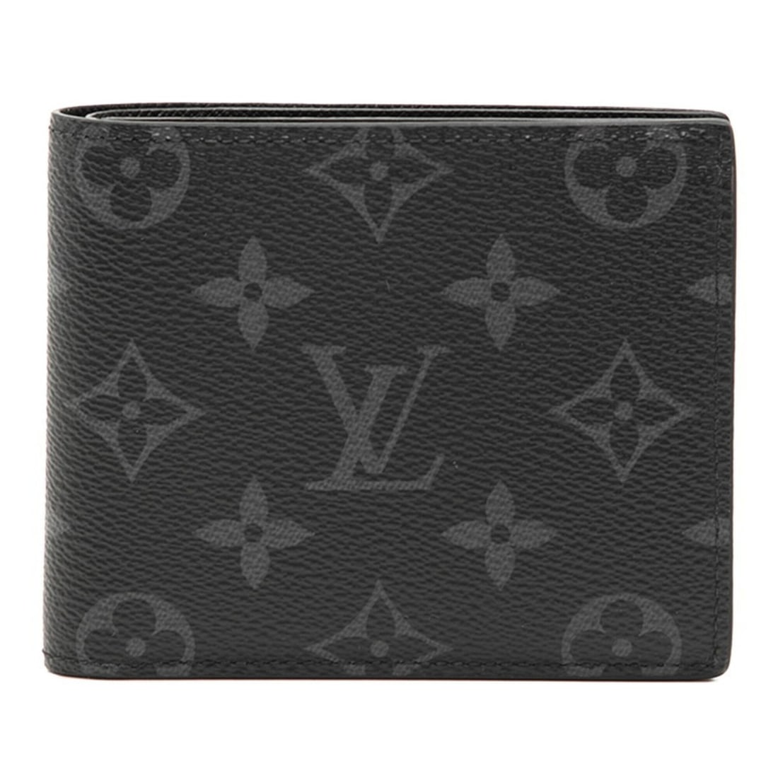 Louis Vuitton Monogram Eclipse Portefeuille Marco NM Bi-fold Wallet M62545 Black Gray Leather Men's: --- Catalog ---Category: SizeSize (HxWxD): 9.2cm x 11cm x 2cm / 3.62'' x 4.33'' x 0.78''Category: DesignType: Wallet (bi-fold)Color: Black, Gray, Monogram EclipseGender: MenMaterial: PVC , Leather , M
