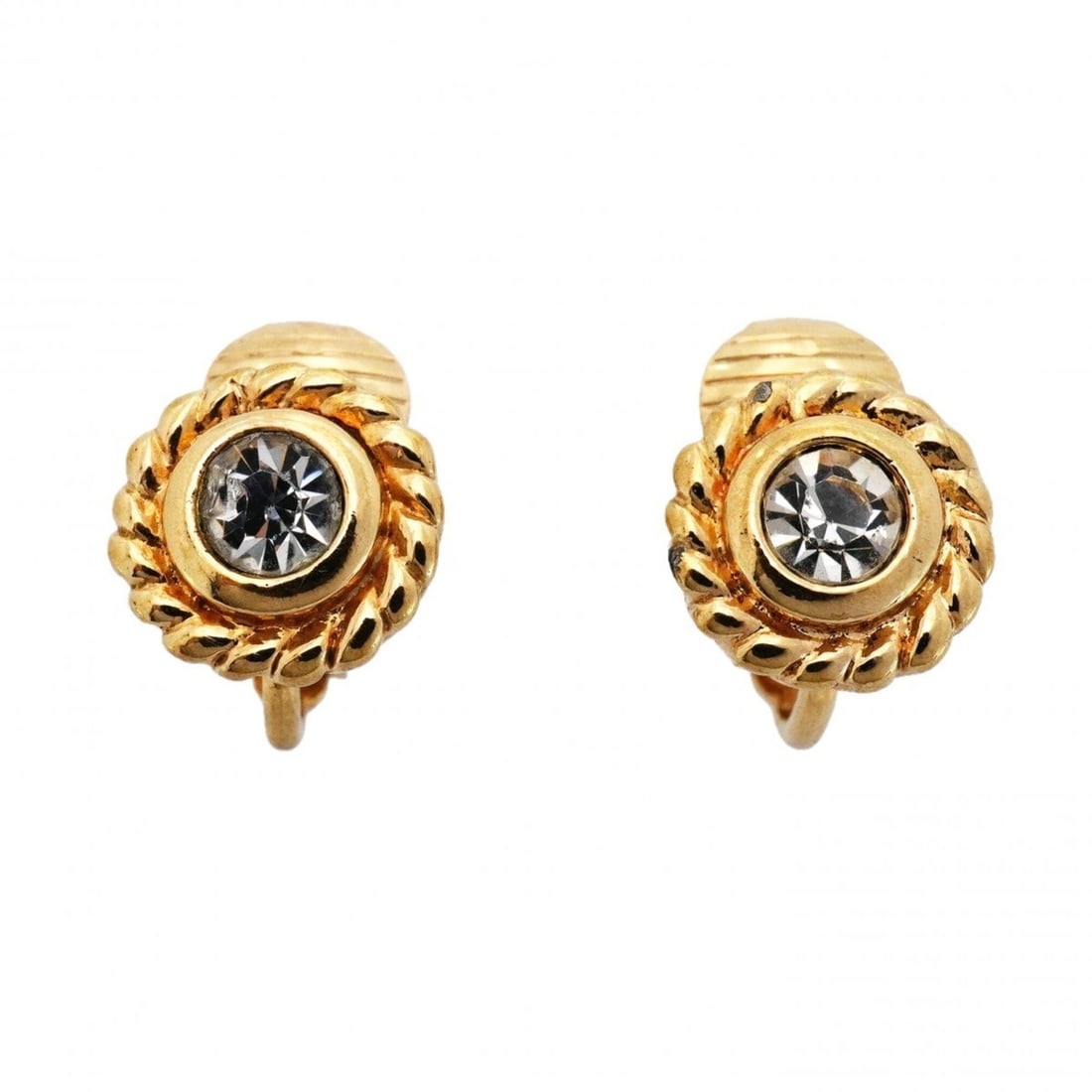 Christian Dior Earrings, GP Plated, Rhinestone, Gold, Women's: --- Catalog ---Category: SizeSize (HxWxD): 9.50mm x 9.50mm / 0.37'' x 0.37''Category: DesignType: Clip earringsColor: GoldGender: WomenMaterial: Gold plating, RhinestoneCategory: GeneralBrand: Christi