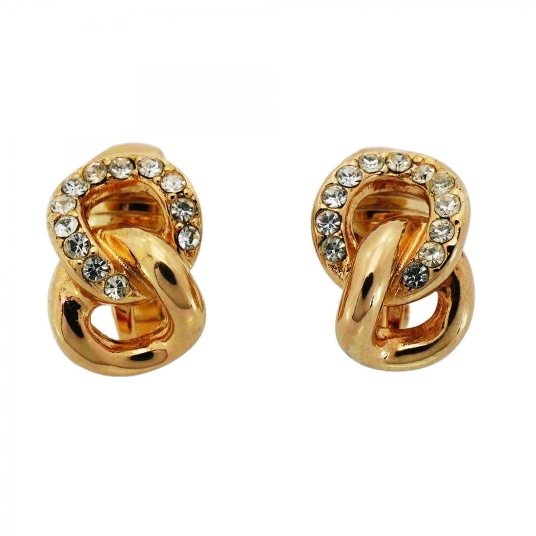 Christian Dior Earrings, GP Plated, Rhinestone, Gold, Women's: --- Catalog ---Category: SizeSize (HxWxD): 12.50mm x 8.90mm / 0.49'' x 0.35''Category: DesignType: Clip earringsColor: GoldGender: WomenMaterial: Gold plating, RhinestoneCategory: GeneralBrand: Christ