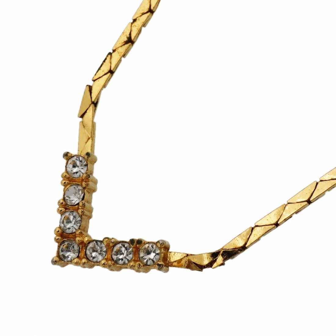 Christian Dior Necklace, GP Plated, Rhinestone, Gold, Women's: --- Catalog ---Category: SizePendant Size: 10.8mm x 17.2mm / 0.42'' x 0.67''Neck Circumference: 38 cm - 43.5 cm / 14.96'' - 17.12''Category: DesignColor: GoldGender: WomenMaterial: Gold plating, Rhine