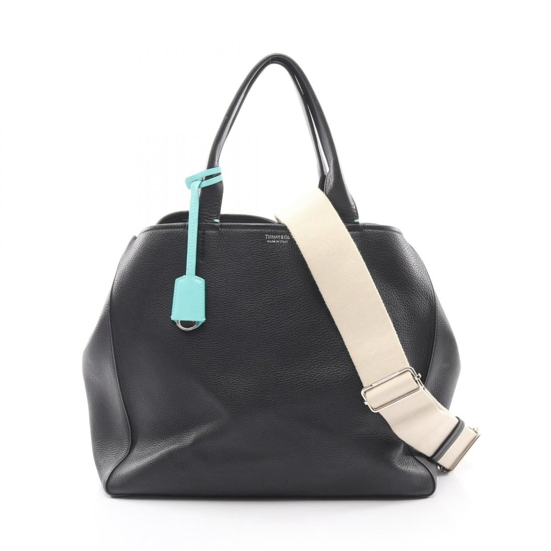 Tiffany & Co. Women's 2-Way Tote Bag/Handbag, Leather, Black: --- Catalog ---Category: SizeSize (HxWxD): 28cm x 33cm x 15cm / 11.02'' x 12.99'' x 5.9''Category: DesignType: Handbag, Tote bagColor: BlackGender: WomenMaterial: Leather Category: GeneralBrand: Tiffa