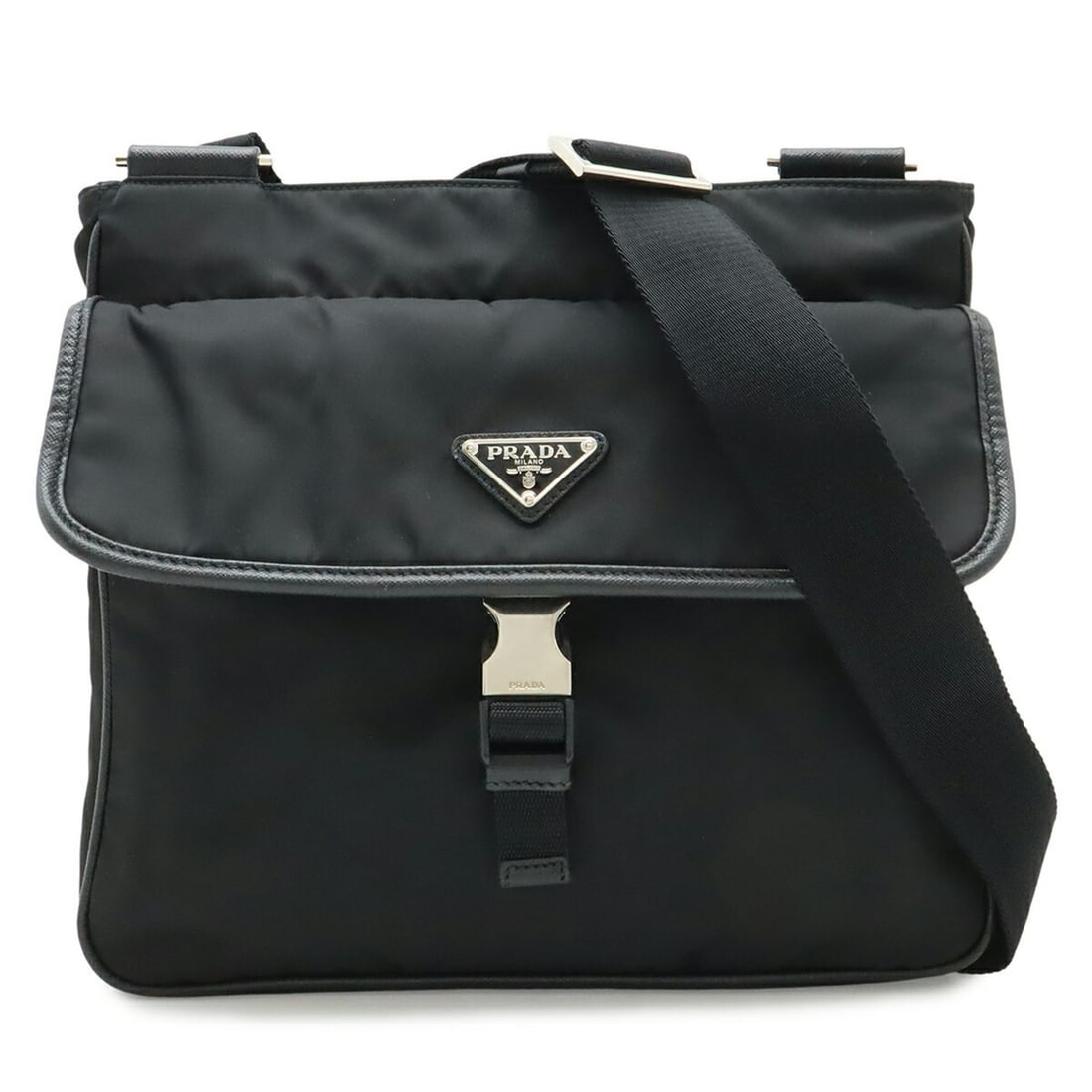 PRADA shoulder bag, nylon and leather, NERO (black), purchased from an overseas boutique, item: --- Catalog ---Category: SizeSize (HxWxD): 26cm x 28cm x 7cm / 10.23'' x 11.02'' x 2.75''Category: DesignType: Shoulder bagColor: Black, NeroGender: MenMaterial: Nylon Category: GeneralMPN: 2VH269Bran